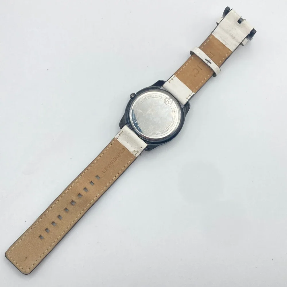 Fossil Relic Men's Watch 41mm Black Date Leather 50M ZR77254 New Battery 9.5